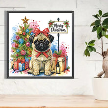 Load image into Gallery viewer, Diamond Painting - Partial Special Shaped - Christmas Pug (30*30CM)

