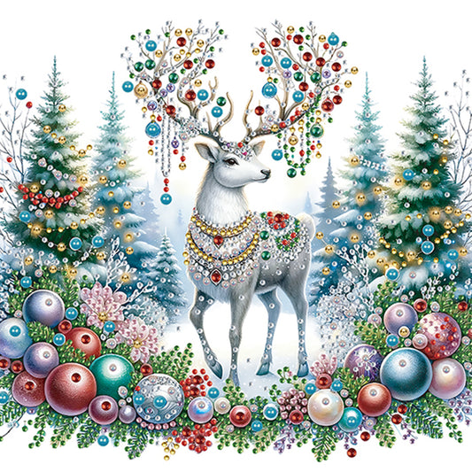 Diamond Painting - Partial Special Shaped - Christmas Elk (30*30CM)