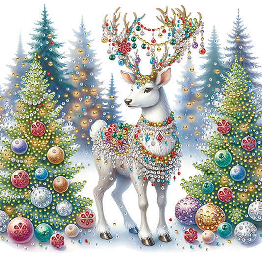 Diamond Painting - Partial Special Shaped - Christmas Elk (30*30CM)