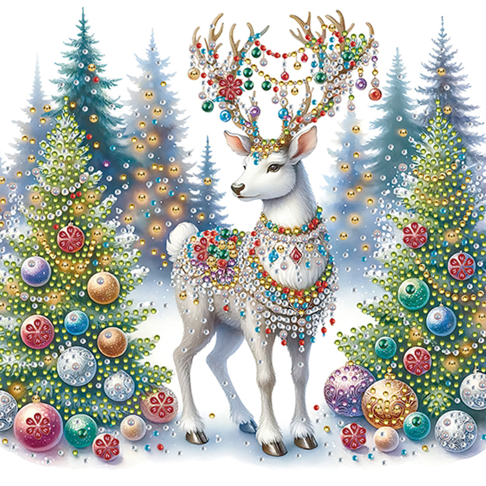 Diamond Painting - Partial Special Shaped - Christmas Elk (30*30CM)