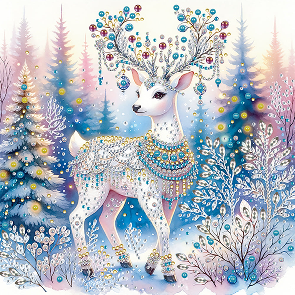 Diamond Painting - Partial Special Shaped - Christmas Elk (30*30CM)