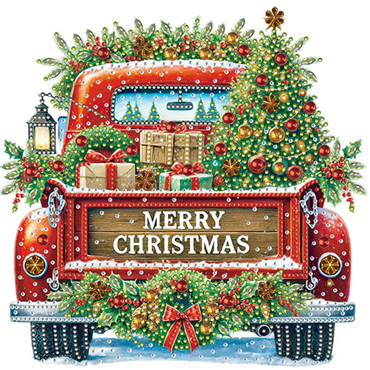 Diamond Painting - Partial Special Shaped - Christmas Car Gifts (30*30CM)