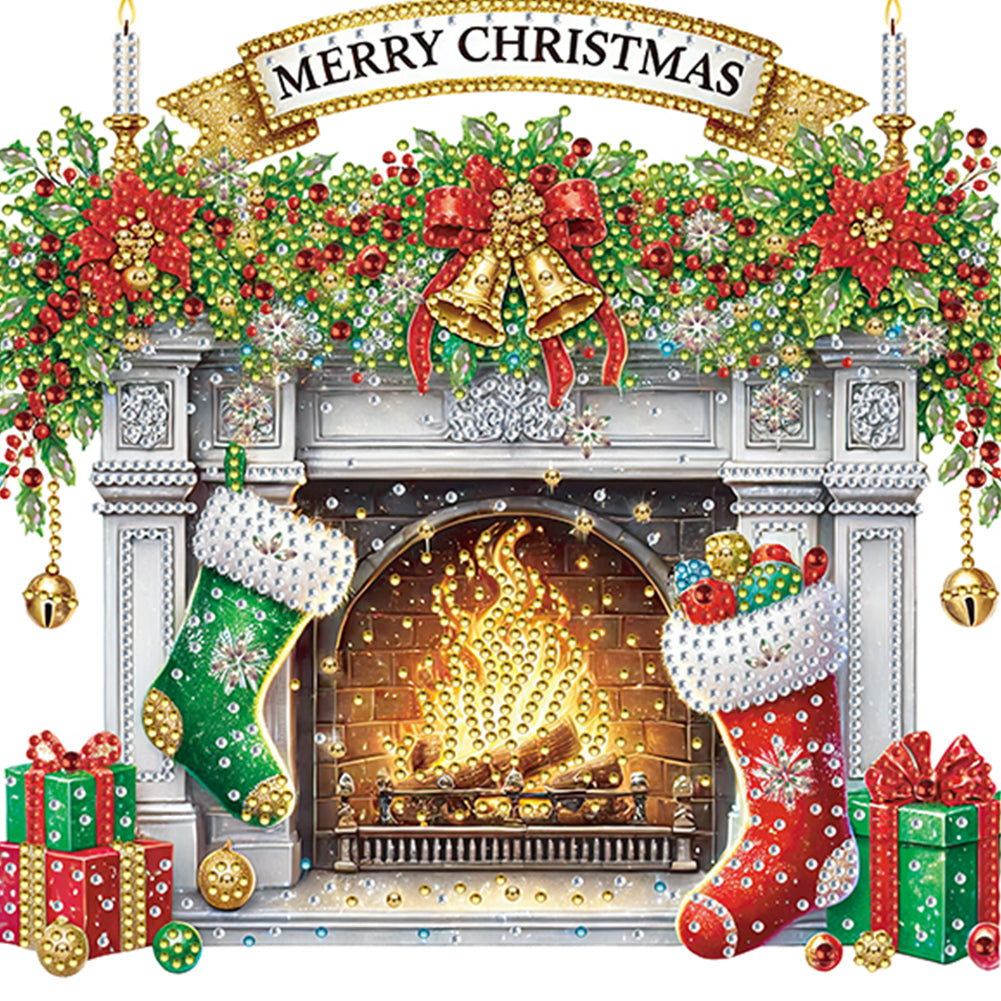 Diamond Painting - Partial Special Shaped - Christmas Fireplaces (30*30CM)