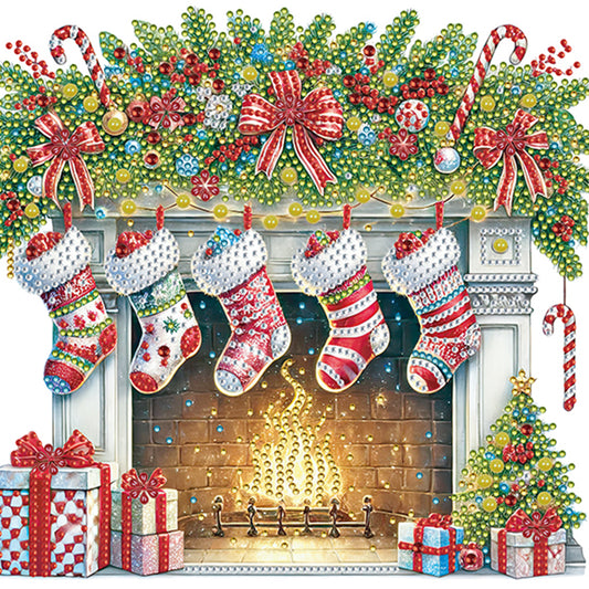 Diamond Painting - Partial Special Shaped - Christmas Fireplaces (30*30CM)