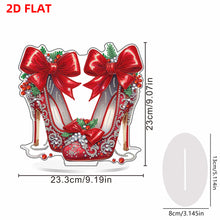 Load image into Gallery viewer, 2D Flat Xmas High Heels DIY Acrylic Desktop Diamond Art Kits for Adults Beginner Christmas
