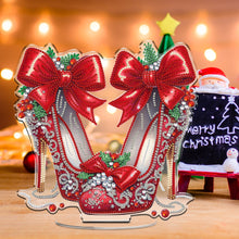 Load image into Gallery viewer, 2D Flat Xmas High Heels DIY Acrylic Desktop Diamond Art Kits for Adults Beginner Christmas
