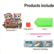 Load image into Gallery viewer, Welcome Home Christmas Cat Patterns Wood DIY Diamond Painting Art Hanging Hook
