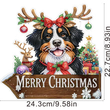 Load image into Gallery viewer, Welcome Home Christmas Dog Patterns Wood DIY Diamond Painting Art Hanging Hook
