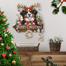 Load image into Gallery viewer, Welcome Home Christmas Dog Patterns Wood DIY Diamond Painting Art Hanging Hook
