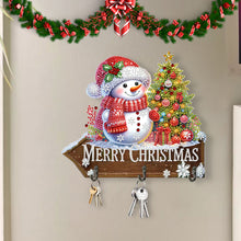 Load image into Gallery viewer, Welcome Home Christmas Snowman Patterns Wood DIY Diamond Painting Hanging Hook
