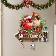 Load image into Gallery viewer, Welcome Home Christmas Cardinal Patterns Wood DIY Diamond Painting Hanging Hook
