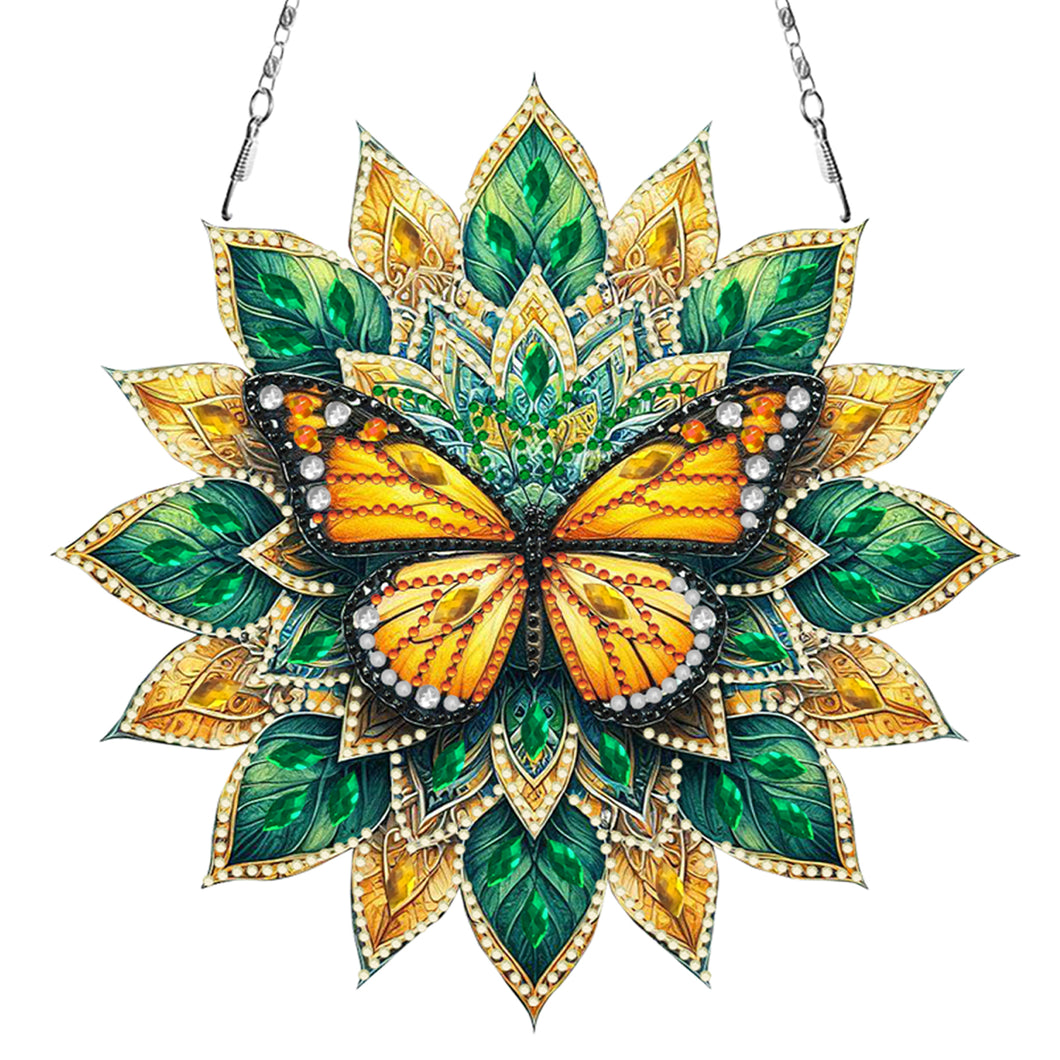 Butterfly Mandala 2D Flat DIY Diamond Art Pendant Wall Decor for Home & Windows