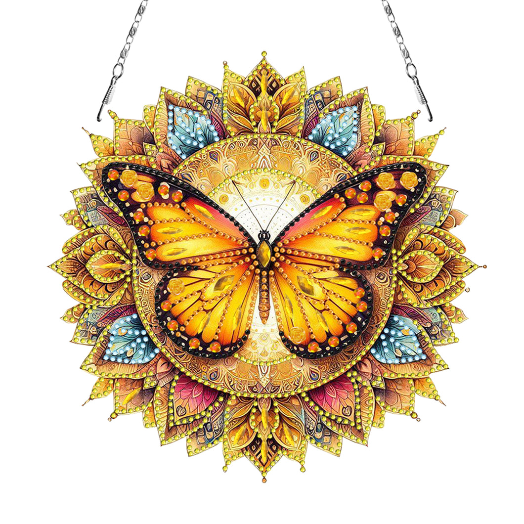 Butterfly Mandala 2D Flat DIY Diamond Art Pendant Wall Decor for Home & Windows