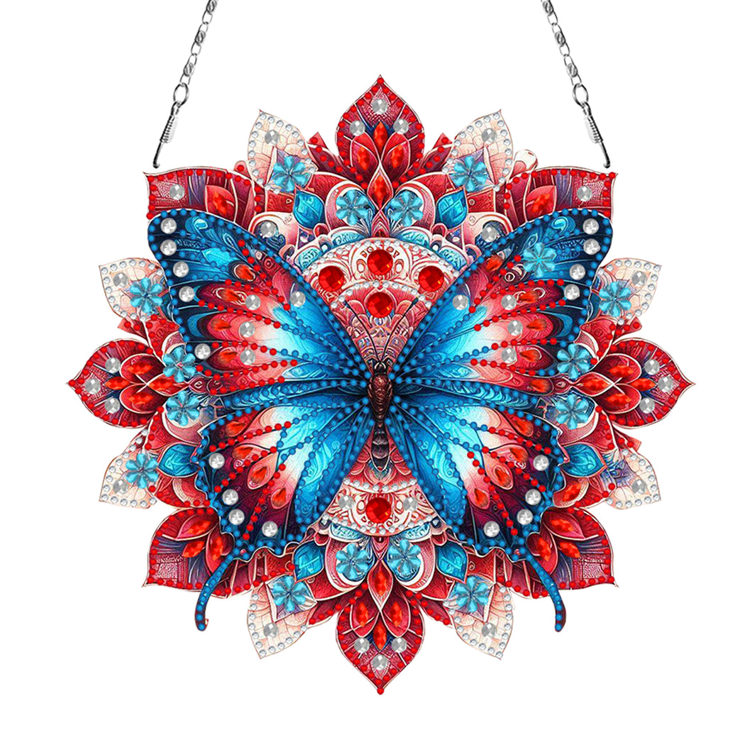 Butterfly Mandala 2D Flat DIY Diamond Art Pendant Wall Decor for Home & Windows
