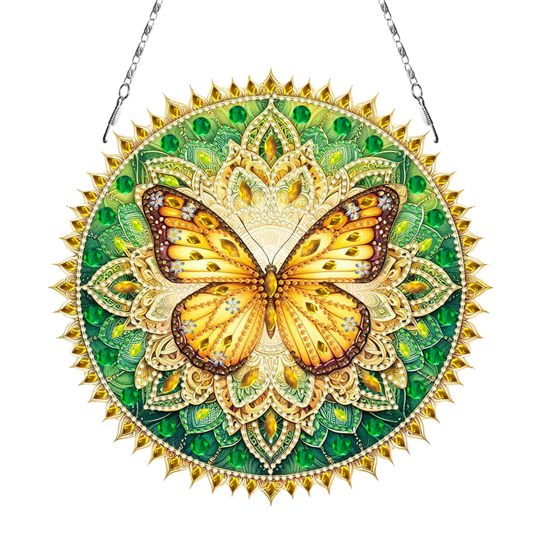 Butterfly Mandala 2D Flat DIY Diamond Art Pendant Wall Decor for Home & Windows