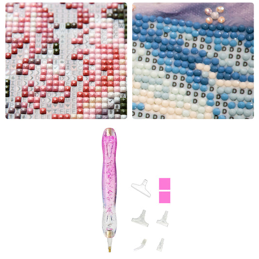 DIY Diamond Painting Pen Diamond Art Pen Diamond Painting Tools (8pcs Pink)
