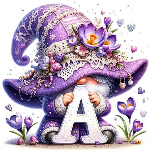 Diamond Painting - Full Round - Letter A Gnome (40*40CM)