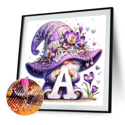 Diamond Painting - Full Round - Letter A Gnome (40*40CM)