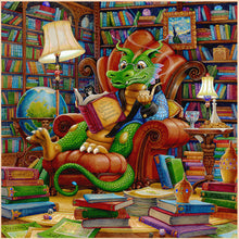 Load image into Gallery viewer, AB Diamond Painting - Full Round - Reading Dinosaur (40*40CM)
