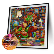 Load image into Gallery viewer, AB Diamond Painting - Full Round - Reading Dinosaur (40*40CM)
