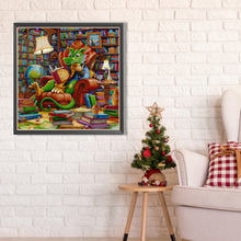 Load image into Gallery viewer, AB Diamond Painting - Full Round - Reading Dinosaur (40*40CM)
