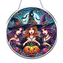 Load image into Gallery viewer, Halloween Witch Theme 2D Flat DIY Diamond Art Pendant Home Wall Decoration Craft

