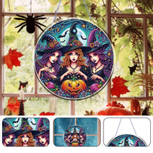 Load image into Gallery viewer, Halloween Witch Theme 2D Flat DIY Diamond Art Pendant Home Wall Decoration Craft

