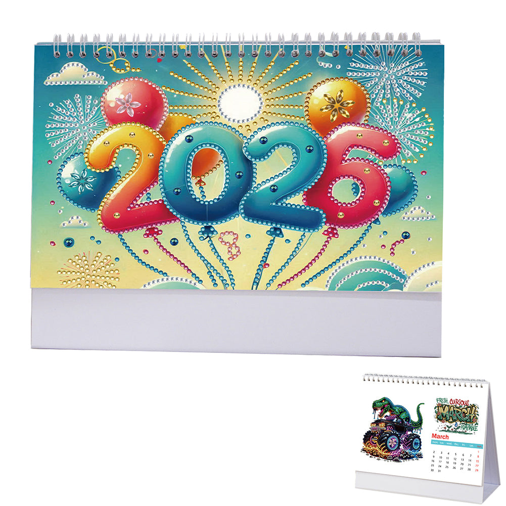 2026 Calendar Diamond Painting Kit DIY Diamond Art Desk Calendar for Home Office