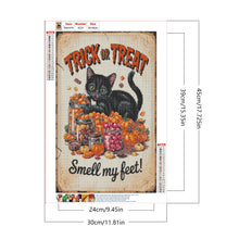 Load image into Gallery viewer, Diamond Painting - Full Round - Halloween Cat (30*45CM)
