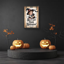 Load image into Gallery viewer, Diamond Painting - Full Round - Halloween Witch And Cat (30*45CM)
