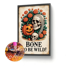 Load image into Gallery viewer, Diamond Painting - Full Round - Halloween Pumpkin With Skeleton (30*45CM)
