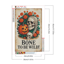 Load image into Gallery viewer, Diamond Painting - Full Round - Halloween Pumpkin With Skeleton (30*45CM)
