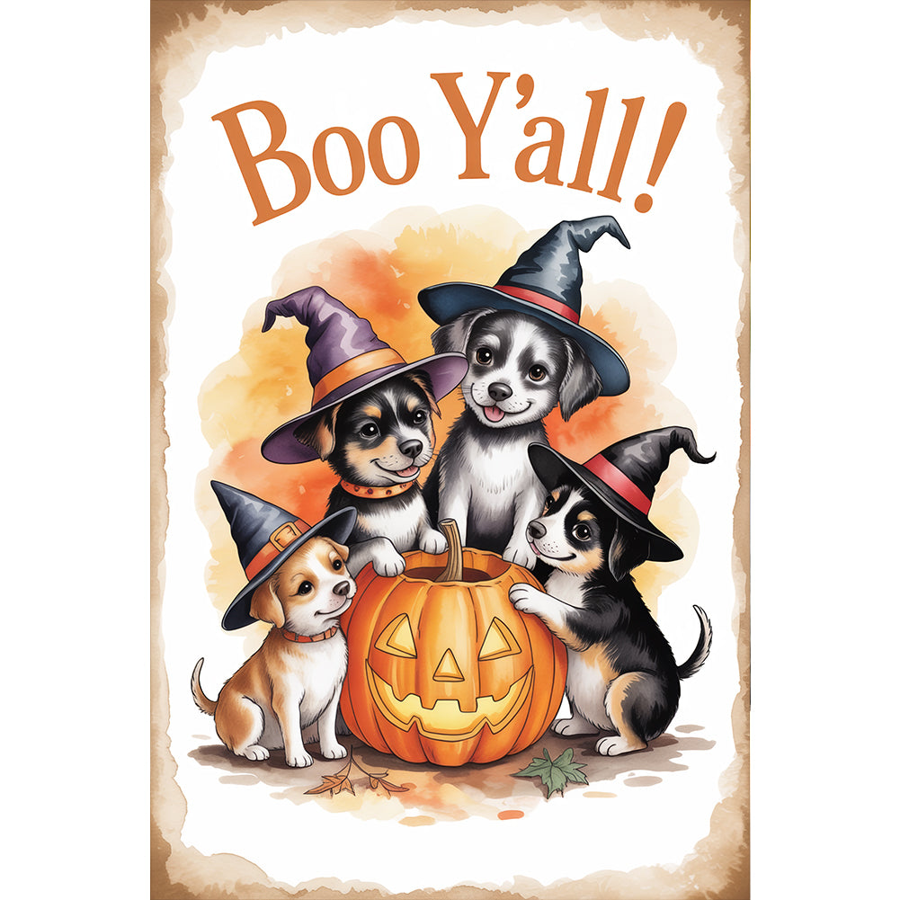 Diamond Painting - Full Round - Halloween Dog (30*45CM)