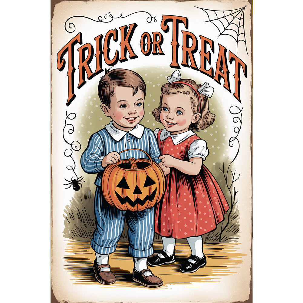 Diamond Painting - Full Round - Halloween Trick Or Treat (30*45CM)