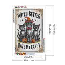 Load image into Gallery viewer, Diamond Painting - Full Round - Halloween Cats (30*45CM)
