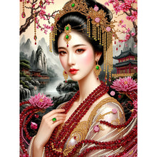 Load image into Gallery viewer, Diamond Painting - Partial Special Shaped - Chinese Style Girl (30*40CM)
