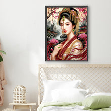 Load image into Gallery viewer, Diamond Painting - Partial Special Shaped - Chinese Style Girl (30*40CM)
