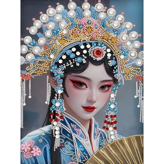 Diamond Painting - Partial Special Shaped - Chinese Style Girl (30*40CM)
