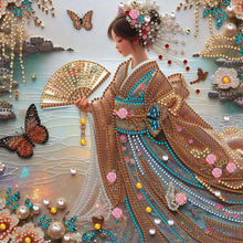 Load image into Gallery viewer, Diamond Painting - Partial Special Shaped - Japanese Girl (30*30CM)
