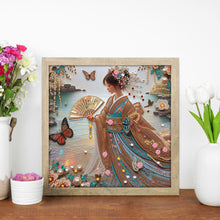 Load image into Gallery viewer, Diamond Painting - Partial Special Shaped - Japanese Girl (30*30CM)
