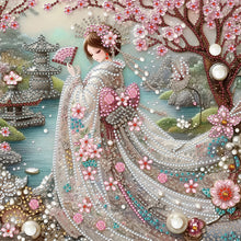 Load image into Gallery viewer, Diamond Painting - Partial Special Shaped - Japanese Girl (30*30CM)
