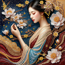 Load image into Gallery viewer, Diamond Painting - Partial Special Shaped - Traditional Style Girl (30*30CM)
