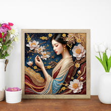 Load image into Gallery viewer, Diamond Painting - Partial Special Shaped - Traditional Style Girl (30*30CM)
