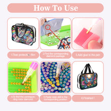 Load image into Gallery viewer, DIY Butterfly Diamond Art Rhinestone Makeup Bag Transparent PVC Storage Pack
