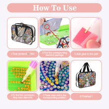 Load image into Gallery viewer, DIY House Diamond Art Rhinestone Makeup Bag Transparent PVC Storage Pack Gift
