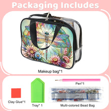 Load image into Gallery viewer, DIY Dragonfly Diamond Art Rhinestone Makeup Bag Transparent PVC Storage Pack
