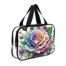 Load image into Gallery viewer, DIY Rose Diamond Art Rhinestone Makeup Bag Transparent PVC Storage Pack Gift
