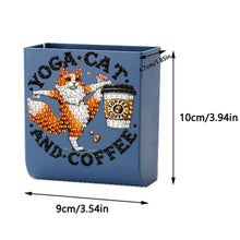 Load image into Gallery viewer, Cat Coffee DIY Diamond Painting Kit Wall-Mounted Phone Charging Station Decor
