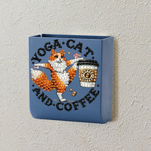 Load image into Gallery viewer, Cat Coffee DIY Diamond Painting Kit Wall-Mounted Phone Charging Station Decor
