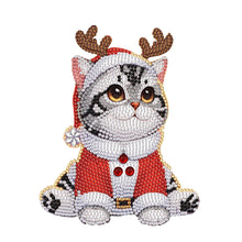Load image into Gallery viewer, Xmas Acrylic Shaking Head 5D DIY Diamond Art Tabletop Decoration (Christmas Cat)
